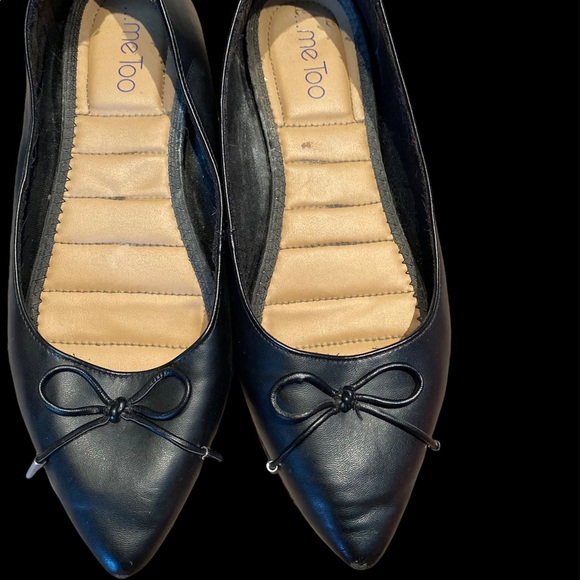 Me Too black pointy toe ballet flats - Picture 2 of 6